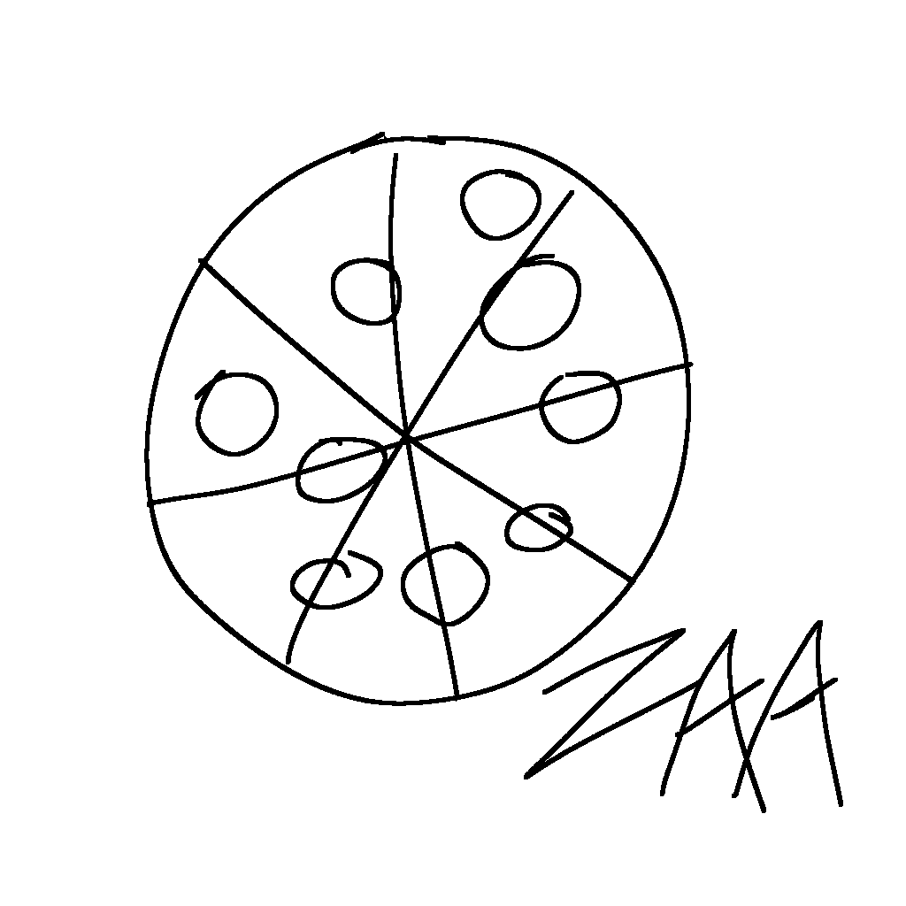 a crude drawing of a pizza with the text zaa next to itFeb 13 2022