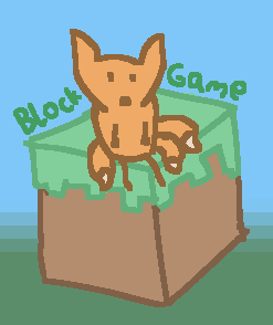 A three tailed fox sitting on a minecraft glass block, text surrounds the fox saying "block game"Apr 15 2022