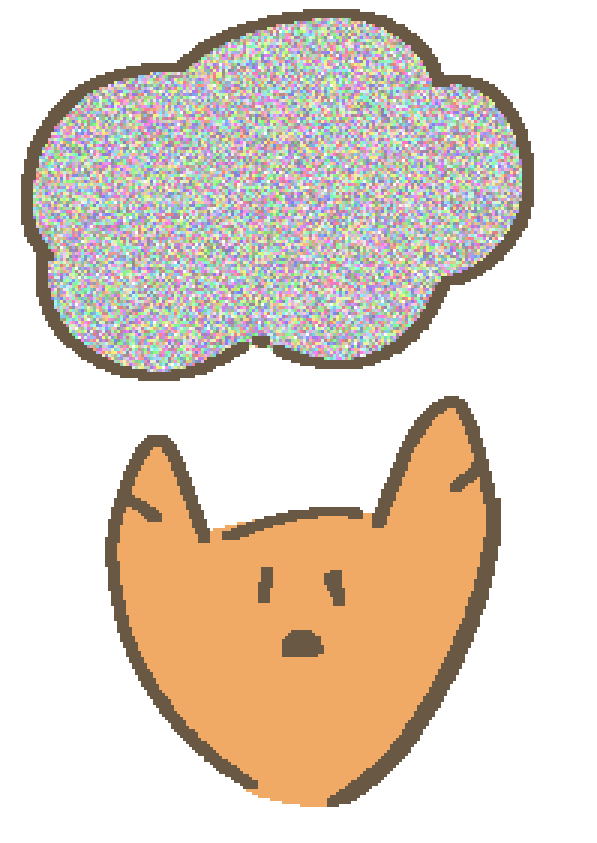 a fox looking up into a shimmering thought cloud of staticSep 27 2022